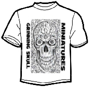 T Shirt preview for Grinning skull